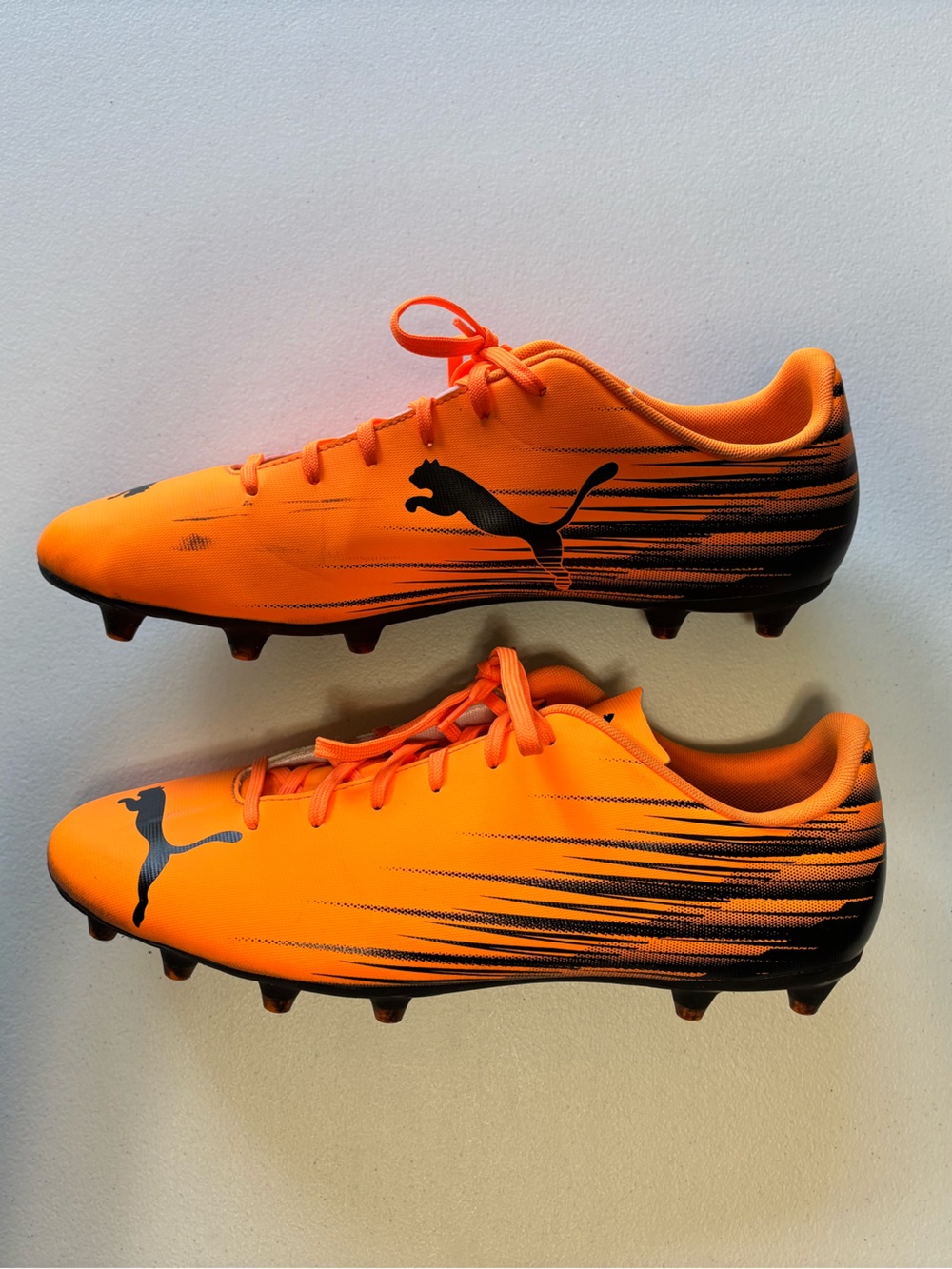 Puma Orange and Black Men's Soccer Cleats - Picture 2 of 10